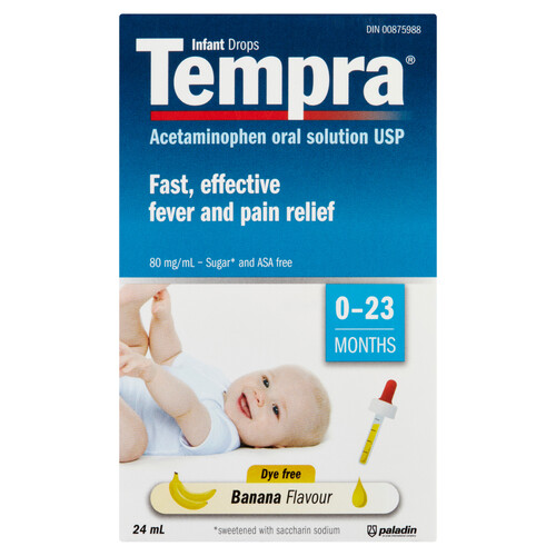 Tempra Acetaminophen Oral Solution Banana Flavour 24 ml