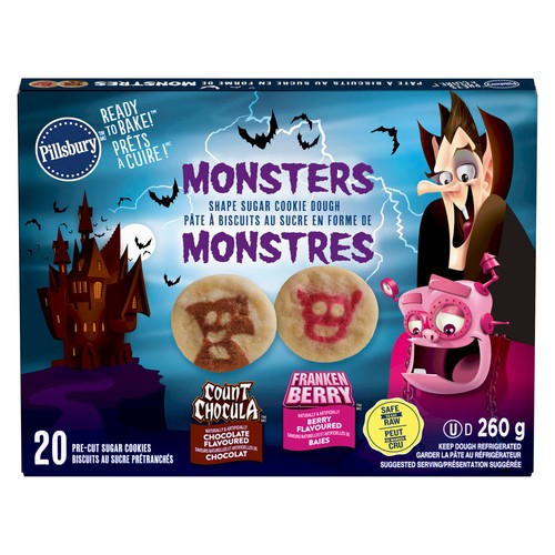 Pillsbury Ready To Bake Cookie Dough Monsters Shape Sugar 260 g