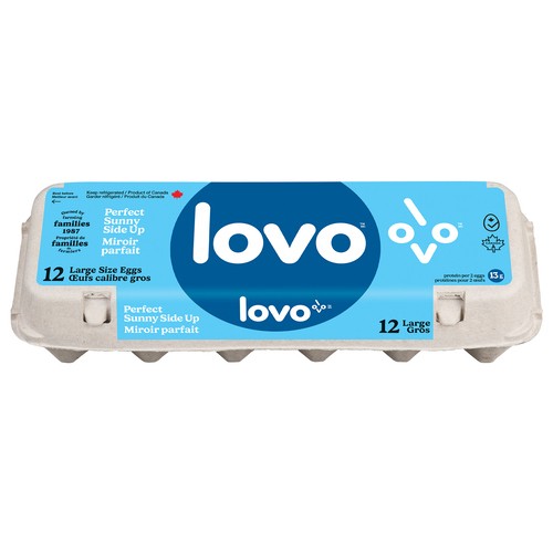 Lovo White Eggs Perfect Sunny Side Up Large 12 Count