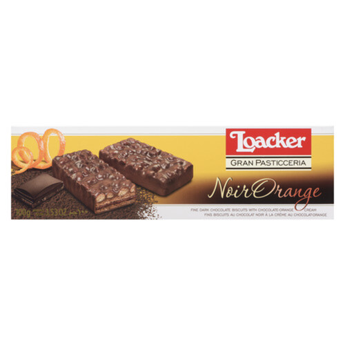 Loacker Biscuits Fine Dark Chocolate Filled Chocolate Orange Cream 100 g