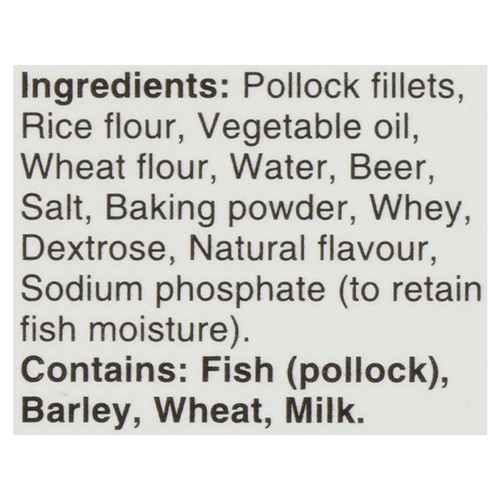 BlueWater Seafoods Frozen Alaska Pollock Fillets Beer Battered 450 g