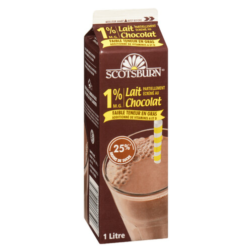 Scotsburn Partly Skimmed 1 % Milk Fat Chocolate Milk 1 L