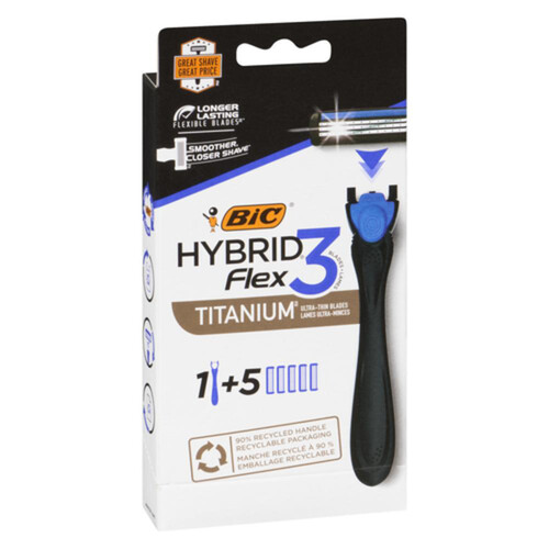 Bic Flex 3 Hybrid Blades With Handle 5 Pack