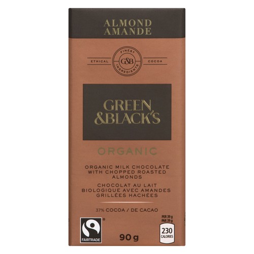 Green & Black's Organic Milk Chocolate Bar Almond 90 g