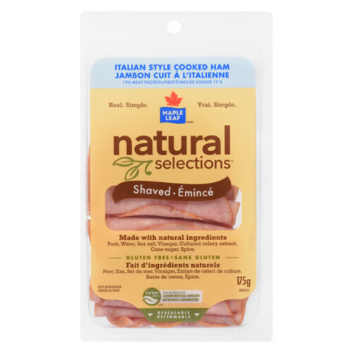 Maple Leaf Natural Selections Shaved Deli Ham Italian Style 175 g
