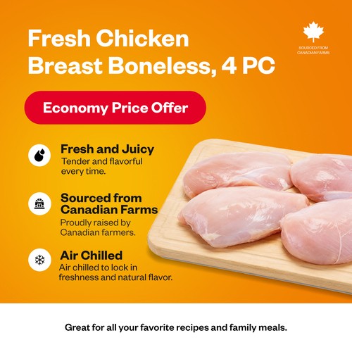 Chicken Breast Boneless Skinless 4 Count
