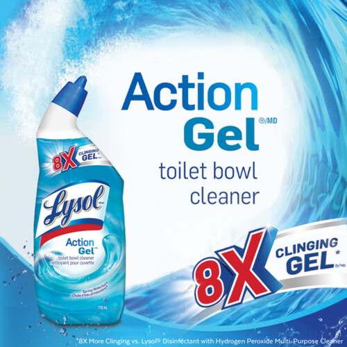Lysol Toilet Bowl Cleaner Action Gel Spring Waterfall 710 ml