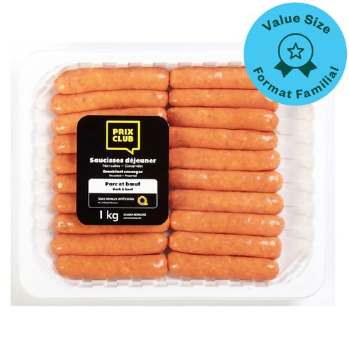 Prix Club Breakfast Sausage Pork & Beef 1 kg