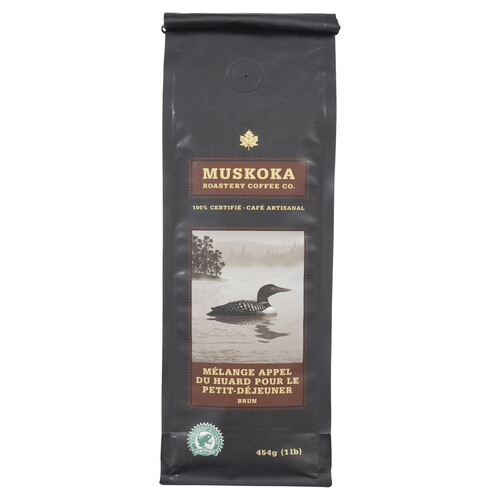 Muskoka Roastery Coffee Co Handcrafted Ground Coffee Loon Call Breakfast Blend 454 g
