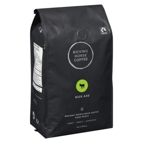 Kicking Horse Coffee Organic Whole Bean Coffee Kick Ass Dark Roast 850 g