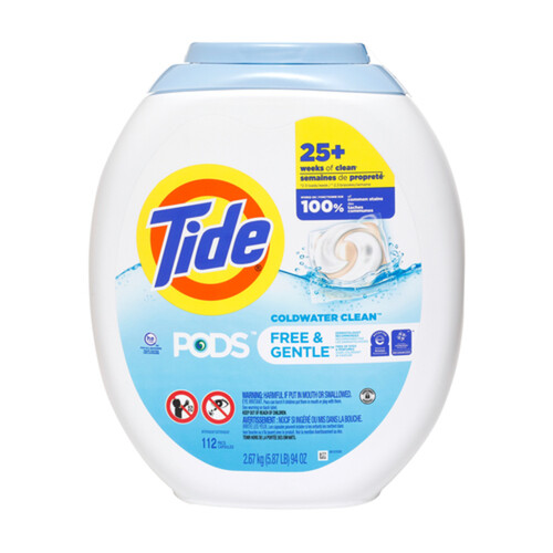 Tide Liquid Laundry Detergent Pods Free & Gentle 112 Use 2.67 kg