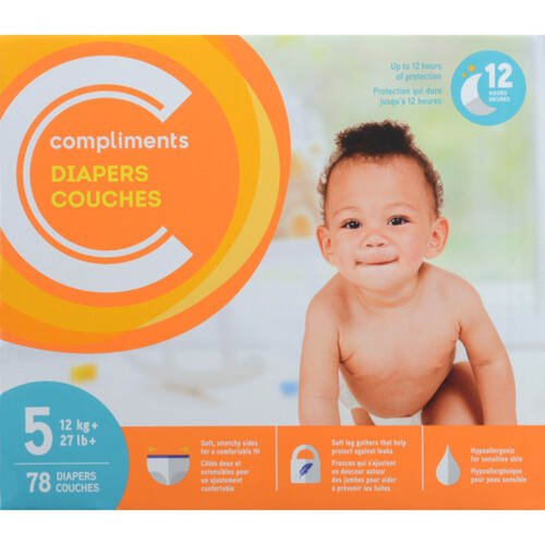 Compliments Little Ones Diapers Size 5 78 Count
