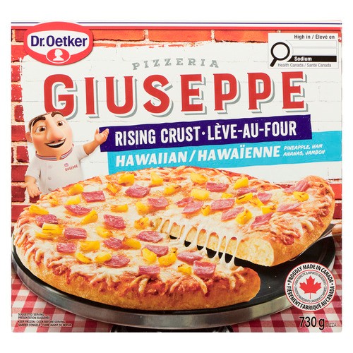 Dr. Oetker Giuseppe Frozen Pizza Rising Crust Hawaiian 730 g