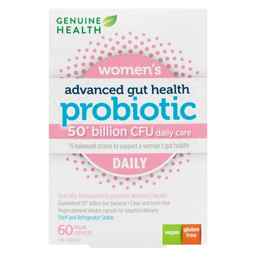 Genuine Health Advanced Gut Health Probiotic Women's Daily Capsules 60 Count