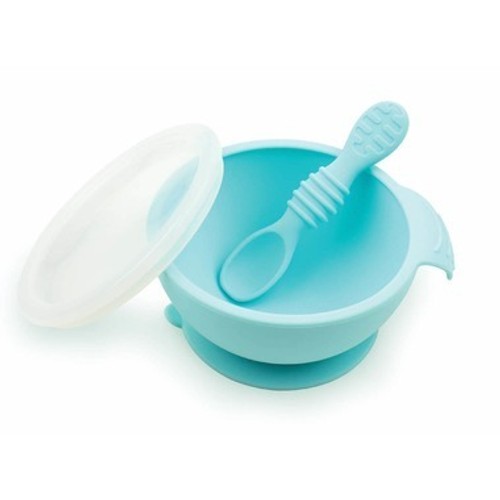Bumkins Silicone First Feeding Set Blue 1 EA