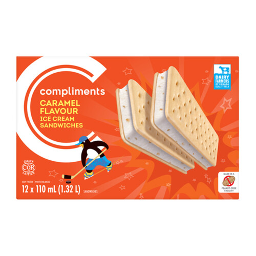 Compliments lce Cream Sandwiches Caramel 12 x 110 ml