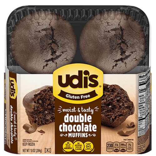 Udi's Gluten-Free Muffin Double Chocolate 284 g (frozen)