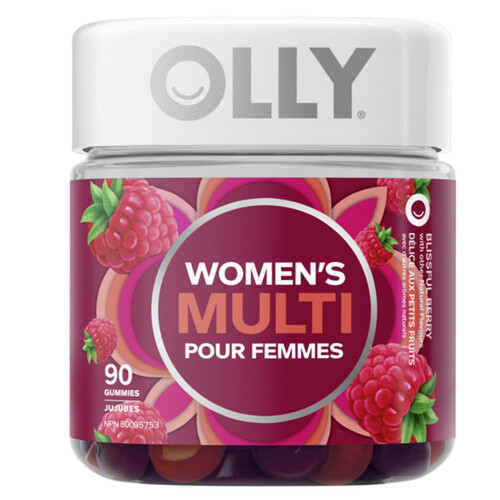 OLLY Women's Multivitamin Gummies Blissful Berry 90 Count