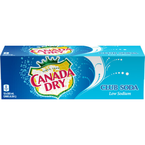 Canada Dry Low Sodium Club Soda Cans 12 x 355 ml (cans)