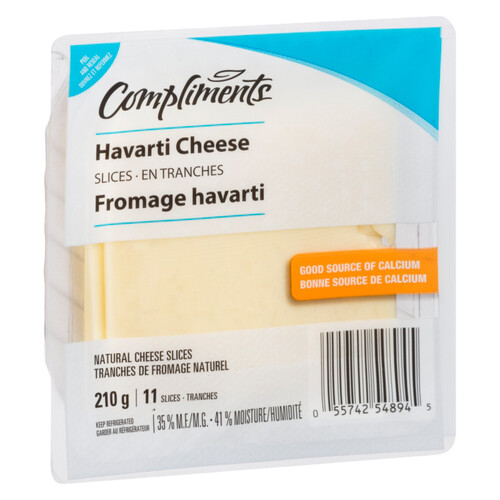 Compliments Havarti Cheese Slices 210 g