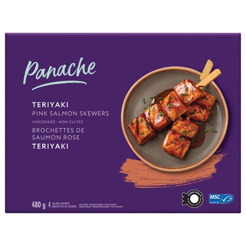 Panache Frozen Pink Salmon Skewers Teriyaki 480 g