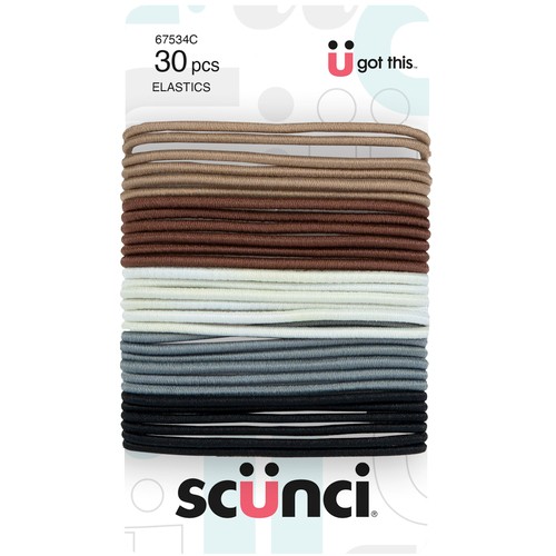 Scunci Fine Hair Neutral Elastics 30 EA