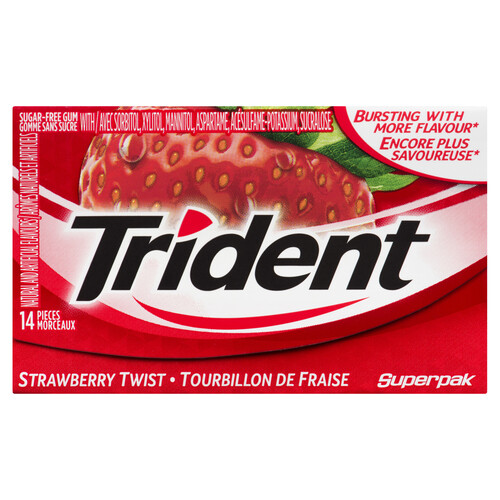 Trident Gum Sugar Free Strawberry Twist 14 Pieces