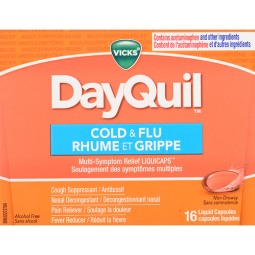Vicks DayQuill Cold & Flu 16 Liquid Capsules 