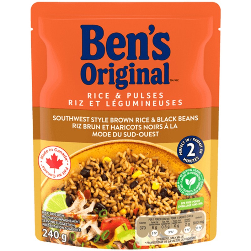 Ben's Original Brown Rice & Black Beans South West Style 240 g - Voilà ...