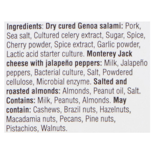 Grab 'N Snack Snack Kit Salami Almonds Monterey Jack Cheese 48 g
