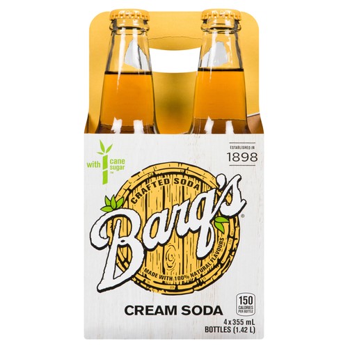 Barq's Soft Drink Cream Soda 4 x 355 ml (bottles)