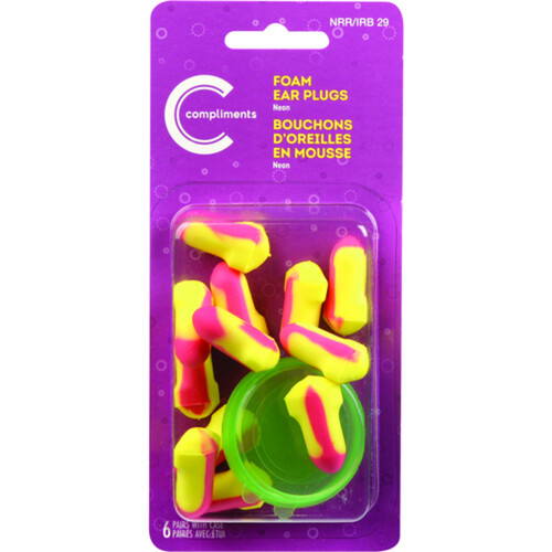 Compliments Neon Foam Ear Plugs 6 EA