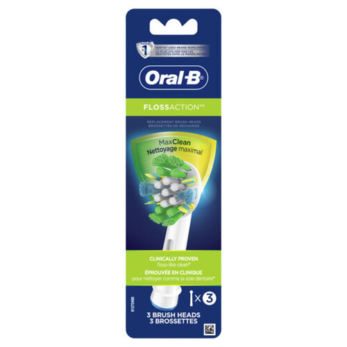 Oral-B FlossAction Replace Electric Toothbrush Brush Head Refills 3 Pack