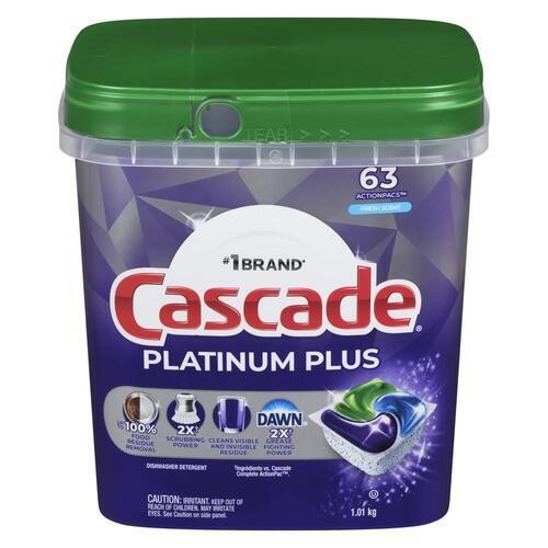 Cascade Platinum Plus Dishwasher Action Pacs Fresh Scent 63 Count 