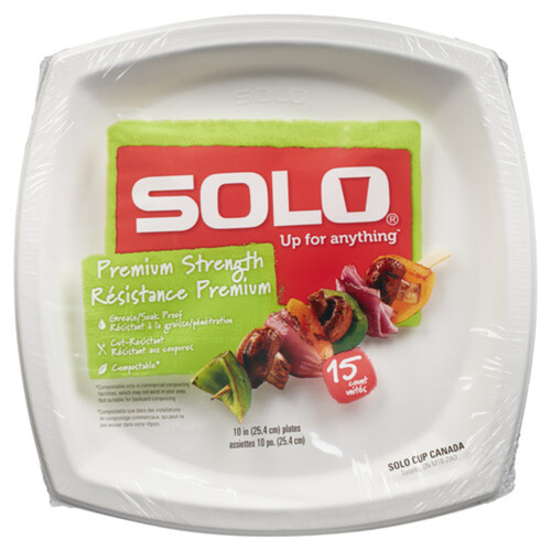 Solo Premium Strength Plates 10 Inch 15 Pack