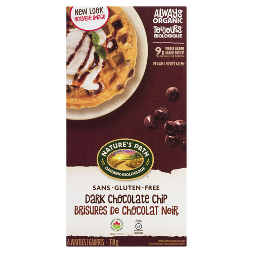 Nature's Path Gluten-Free Frozen Waffles Dark Chocolate Chip 210 g