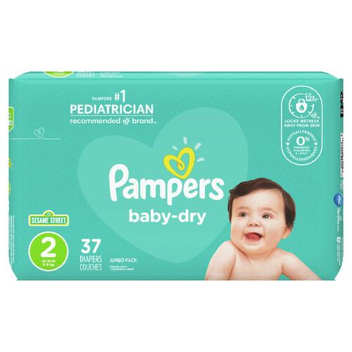 Pampers Diapers Baby-Dry Size 2 37 Count