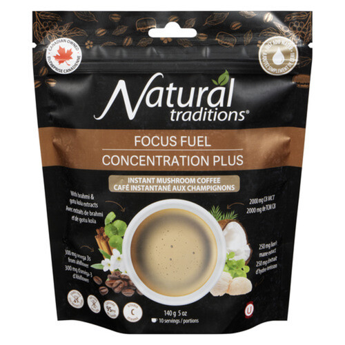 Natural Traditions Instant Coffee Blend Focus Fuel Mushroom 140 g