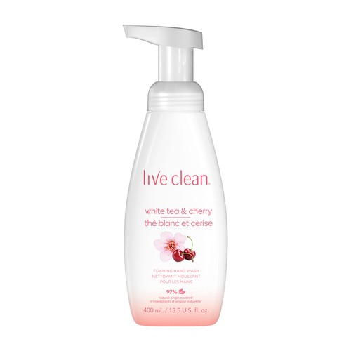 Live Clean Foaming Hand Soap White Tea & Cherry 400 ml