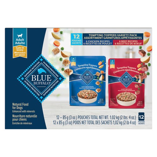 Blue Buffalo Dry Dog Food Tempting Toppers Variety Pack Beef & Chicken 1.02 kg