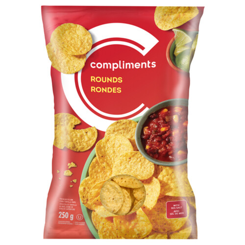 Compliments Tortilla Chips Yellow Corn Rounds 250 g