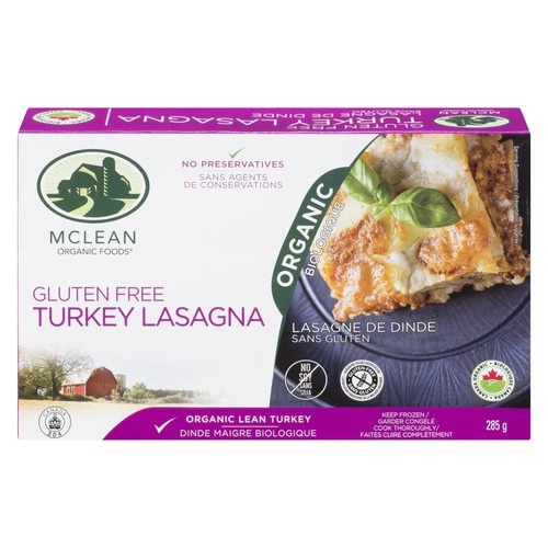 Mclean Organic Foods Gluten-Free Frozen Turkey Lasagna 285 g