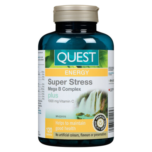 Quest Super Stress Mega B Complex Vitamins Tablets 120 Count