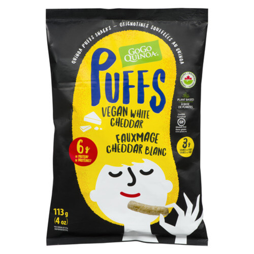 GoGo Quinoa Gluten-Free Vegan Puffs White Cheddar 113 g