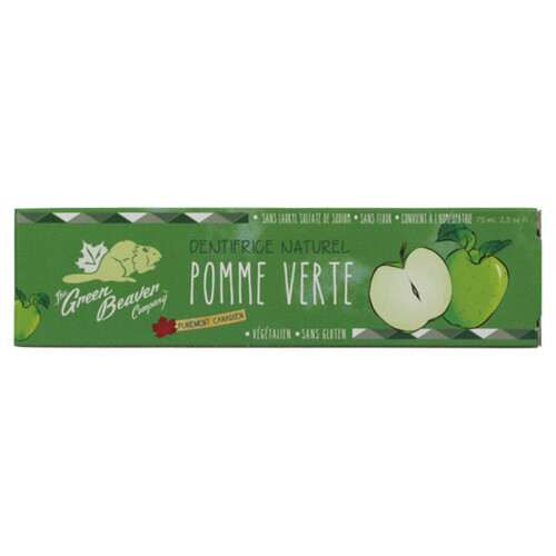 The Green Beaver Company Vegan Gluten-Free Natural Toothpaste Green Apple 75 ml