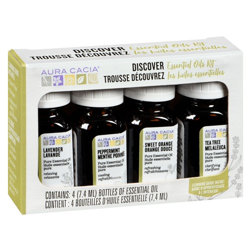 Aura Cacia Discover Essential Oils Kit 4 x 7.4 ml