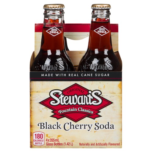 Stewart's Soda Black Cherry 4 x 355 ml (bottles)