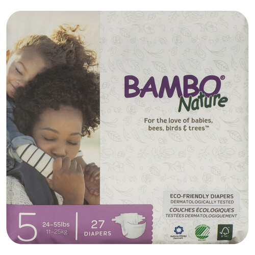 Bambo Nature Premium Baby Diapers Size 5 27 Count