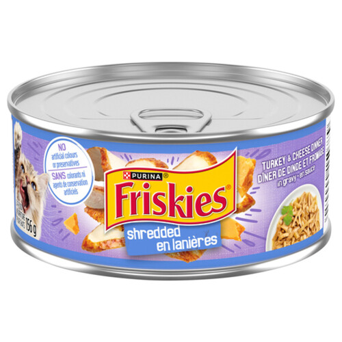 Friskies Wet Cat Food Shredded Turkey & Cheese Dinner In Gravy 156 g