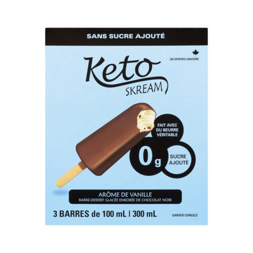 Keto Skream Dipped Ice Cream Bar Vanilla 3 X 100 ml